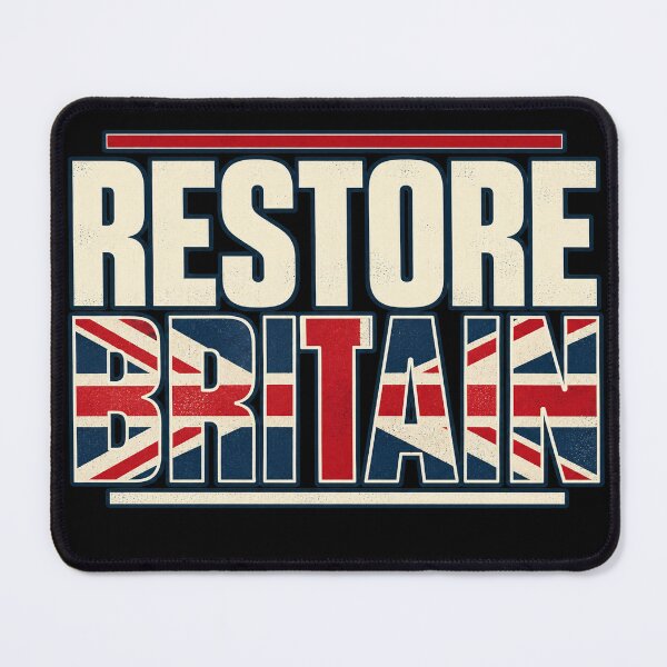 Item preview, Restore Britain – Bold Union Jack Typography designed and sold by JesterKrewArt.