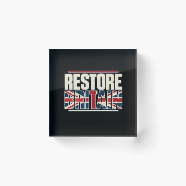Item preview, Restore Britain – Bold Union Jack Typography designed and sold by JesterKrewArt.