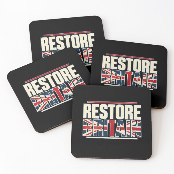 Item preview, Restore Britain – Bold Union Jack Typography designed and sold by JesterKrewArt.