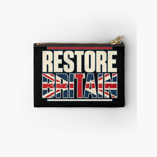 Item preview, Restore Britain – Bold Union Jack Typography designed and sold by JesterKrewArt.