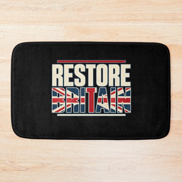 Item preview, Restore Britain – Bold Union Jack Typography designed and sold by JesterKrewArt.