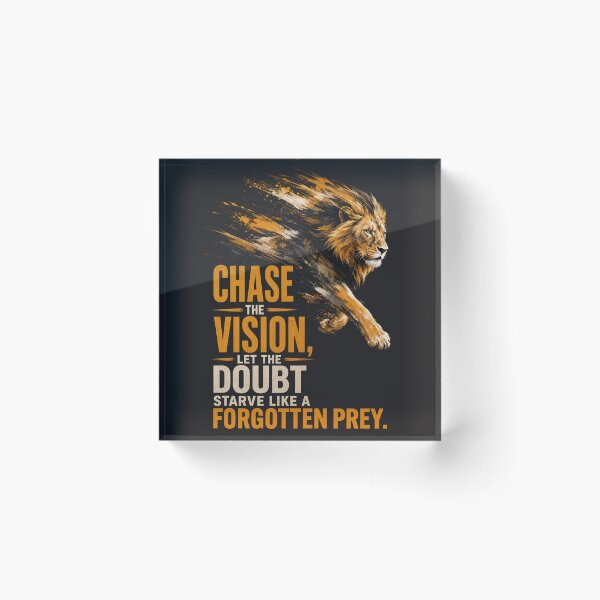 Item preview, Chase the Vision Let the Doubt Starve Motivational Lion Art designed and sold by Bennie Singh.