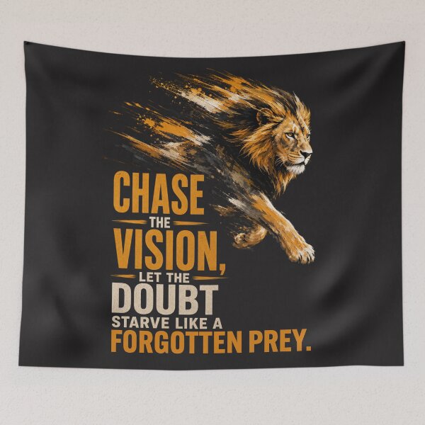 Item preview, Chase the Vision Let the Doubt Starve Motivational Lion Art designed and sold by Bennie Singh.