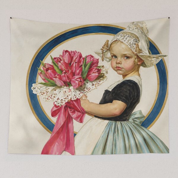 Item preview, Easter Wall Art, Easter Dutch Girl by J.C. Leyendecker, Vintage Spring Girl Print designed and sold by RickE.