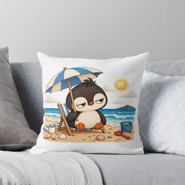 Item preview, Taro the Penguin at the Beach | Cute Summer Vacation Penguin designed and sold by MrDev.