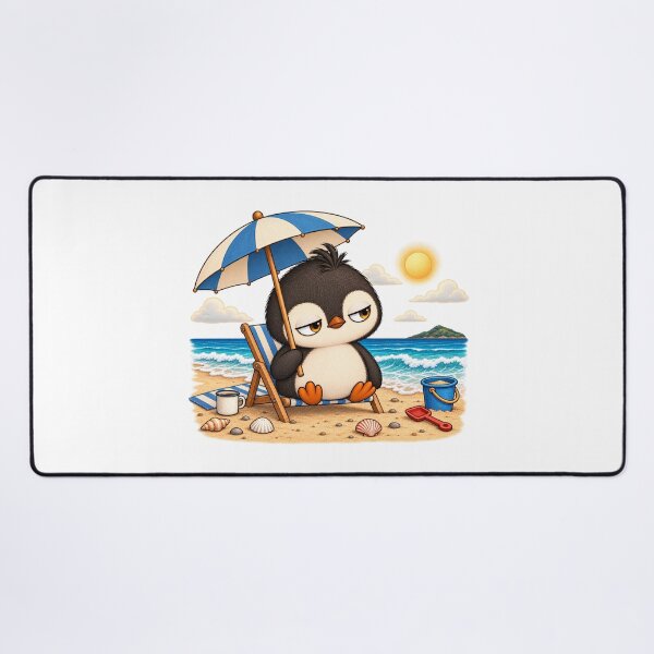 Item preview, Taro the Penguin at the Beach | Cute Summer Vacation Penguin designed and sold by MrDev.