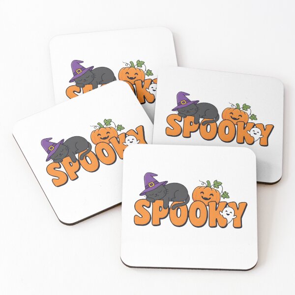 Item preview, Cozy Spooky Sleeping Witch Cat and Ghost designed and sold by VisualVerseLab.
