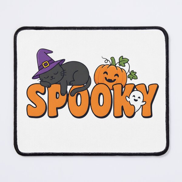 Item preview, Cozy Spooky Sleeping Witch Cat and Ghost designed and sold by VisualVerseLab.