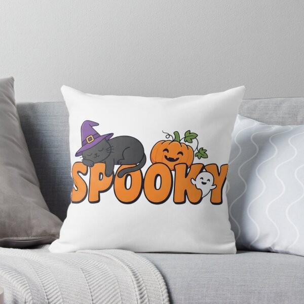 Item preview, Cozy Spooky Sleeping Witch Cat and Ghost designed and sold by VisualVerseLab.