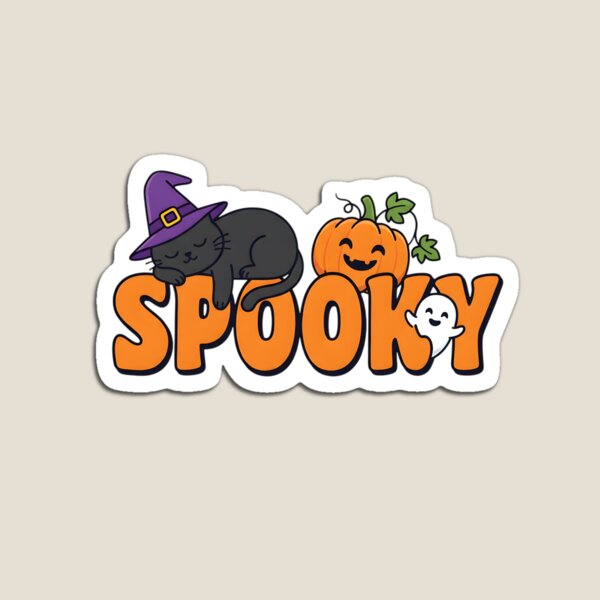 Item preview, Cozy Spooky Sleeping Witch Cat and Ghost designed and sold by VisualVerseLab.