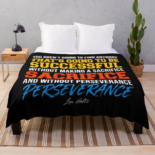 Item preview, Success Requires Sacrifice And Perseverance - Lou Holtz Motivational Quote designed and sold by Vibe-Vary.