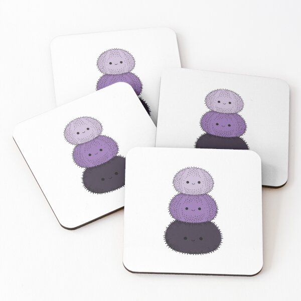 Item preview, Stacked Sea Urchins – Smiling Lavender & Purple Ocean Trio designed and sold by AliveStyle.