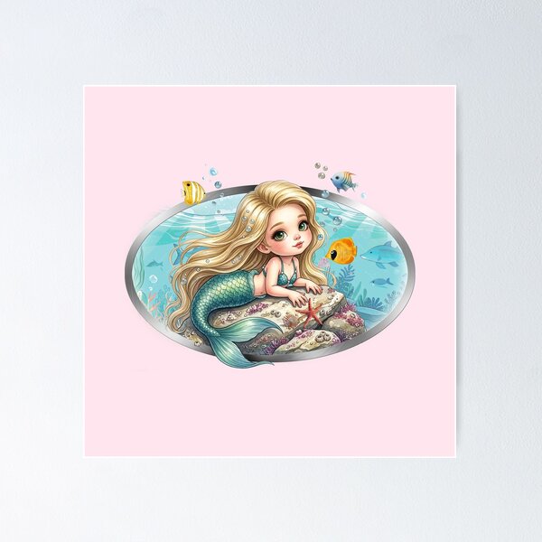 Item preview, Young Mermaid, Ocean Art, Sea Maidens, Sea Mythology Design designed and sold by classic car craze.