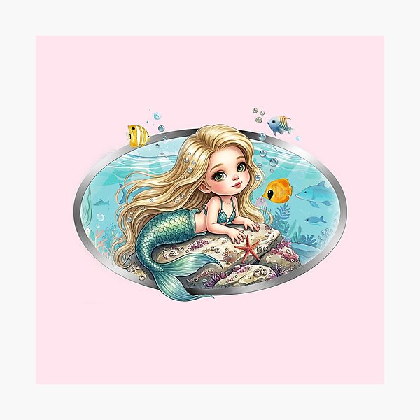 Item preview, Young Mermaid, Ocean Art, Sea Maidens, Sea Mythology Design designed and sold by classic car craze.