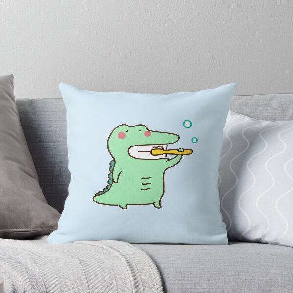 Item preview, Cute Crocodile Brushing Teeth With A Toothbrush designed and sold by Chunu Doodles.