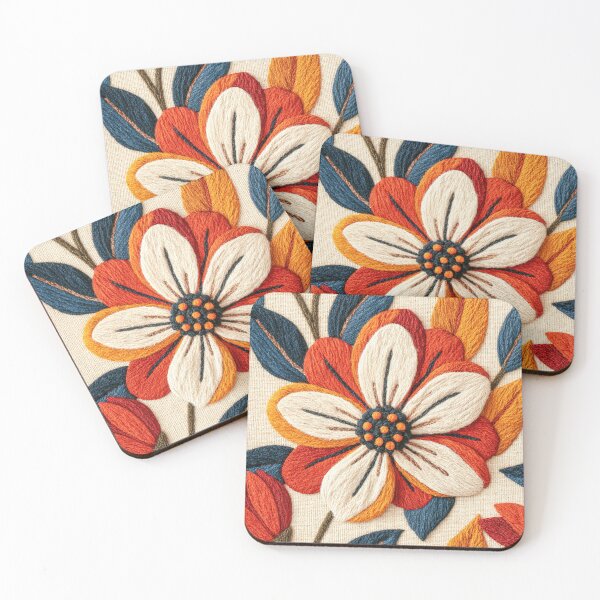 Item preview, Fall colors in a Floral Knit pattern designed and sold by AngelottiCR.