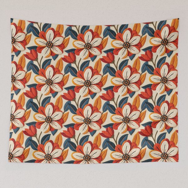 Item preview, Fall colors in a Floral Knit pattern designed and sold by AngelottiCR.