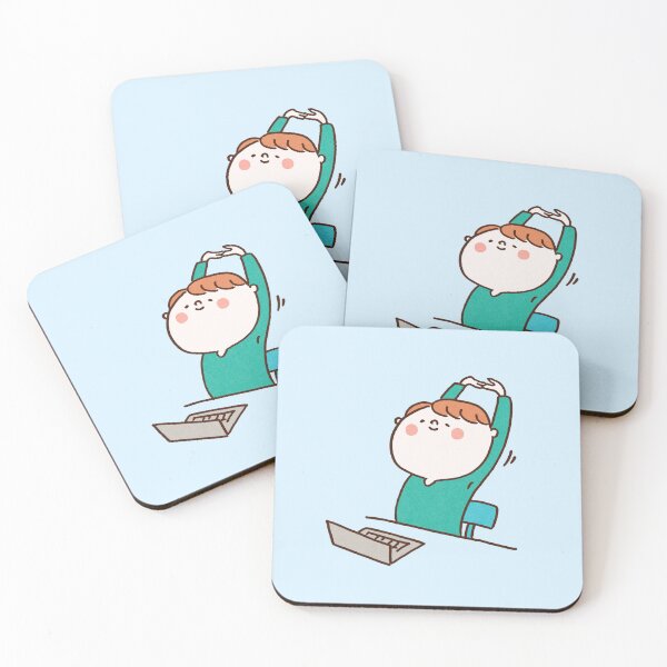 Item preview, Man Stretching During A Computer Work Break designed and sold by Chunu Doodles.