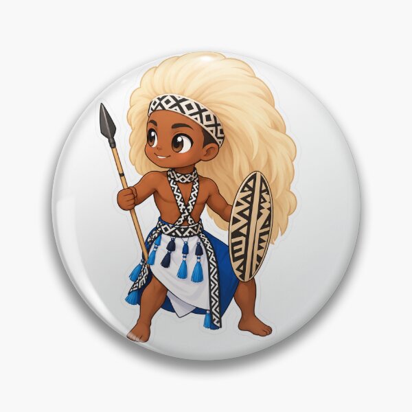 Item preview, Cute Intore Dancer Rwanda - Chibi Rwandan Warrior Art designed and sold by VYBEHAUS.