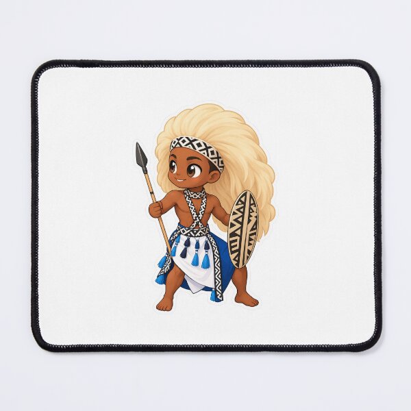 Item preview, Cute Intore Dancer Rwanda - Chibi Rwandan Warrior Art designed and sold by VYBEHAUS.