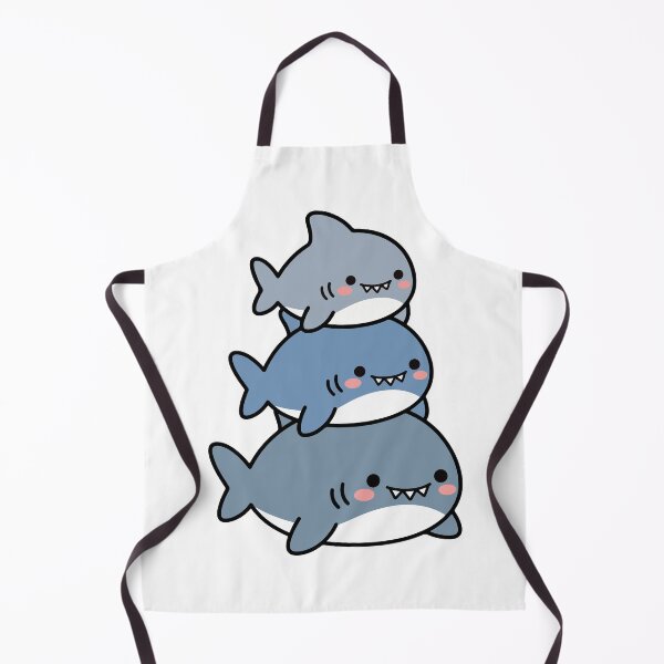 Item preview, Stacked Sharks – Smiling Blue & Gray Ocean Trio designed and sold by AliveStyle.