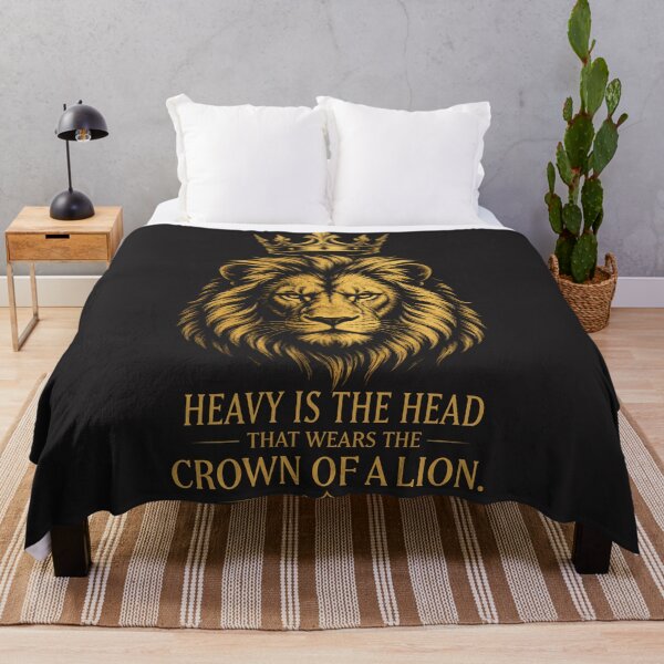 Item preview, Heavy Is the Head That Wears the Crown Lion Quote Art designed and sold by Bennie Singh.