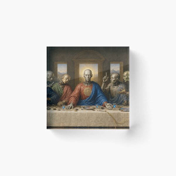 Item preview, The Last Supper Center Panel Cyber Renaissance Wall Art designed and sold by DMarquiseArt.