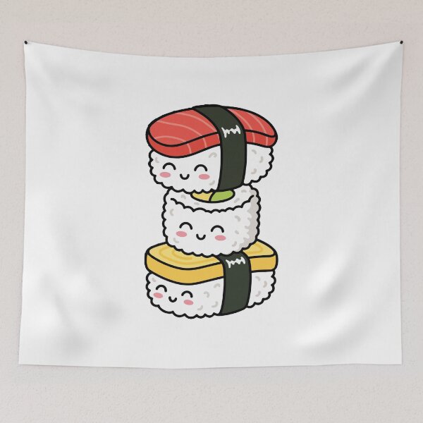 Item preview, Stacked Sushi – Smiling Nigiri & Sushi Roll Trio designed and sold by AliveStyle.