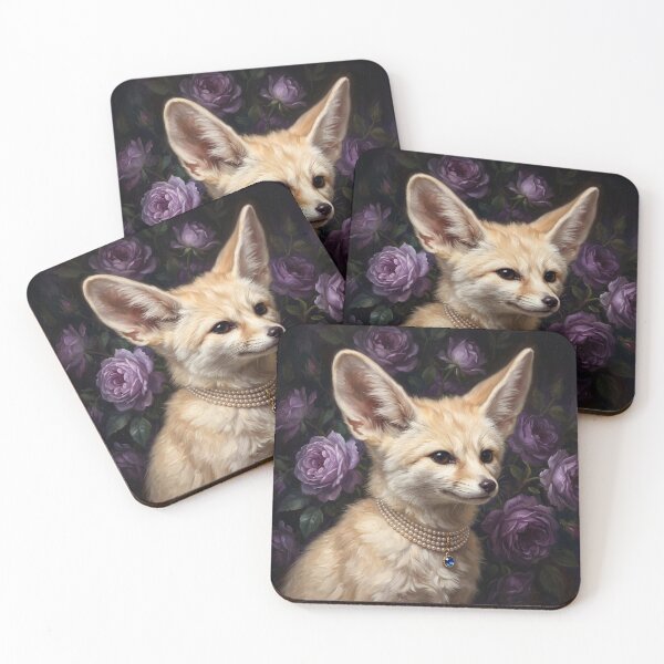 Item preview, Regal Fennec Fox Portrait with Blue Gem designed and sold by Real Beast Art.