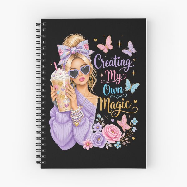 Item preview, Creating My Own Magic – Cute Coffee Girl with Butterflies & Flowers designed and sold by EvaKlein68.