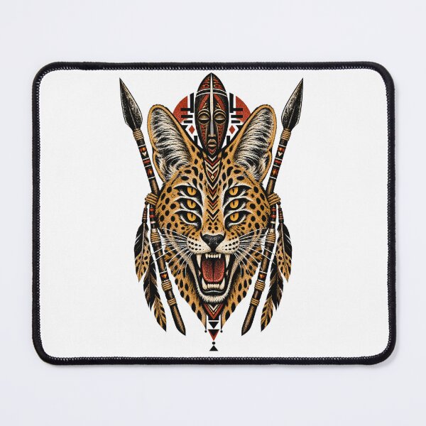 Item preview, Savannah Cat African Tribal Streetwear | Wild Cat Totem Graphic T-Shirt designed and sold by PurrStreet.