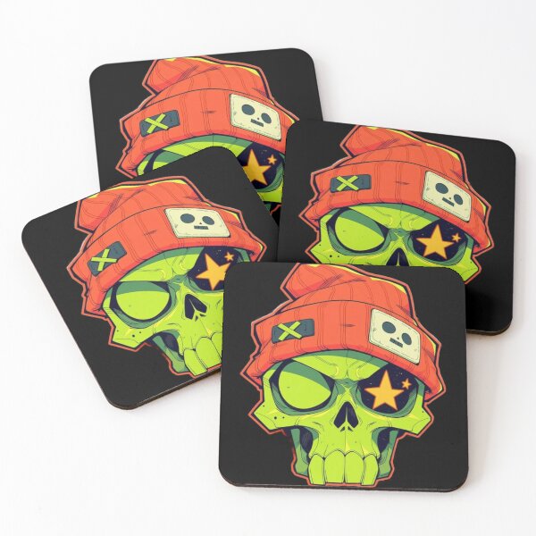 Item preview, Cool Cyberpunk Green Skull with Beanie Streetwear Graphic designed and sold by GrimNest.