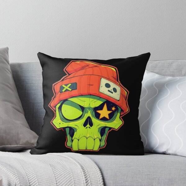 Item preview, Cool Cyberpunk Green Skull with Beanie Streetwear Graphic designed and sold by GrimNest.