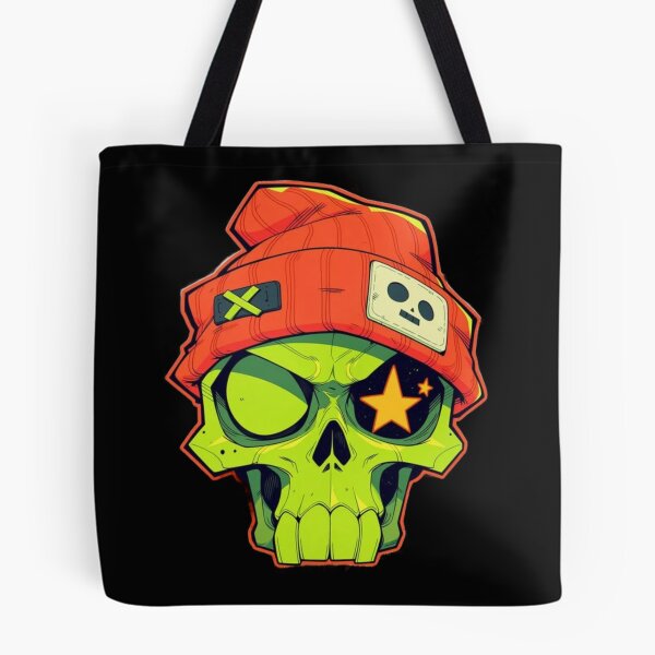 Item preview, Cool Cyberpunk Green Skull with Beanie Streetwear Graphic designed and sold by GrimNest.