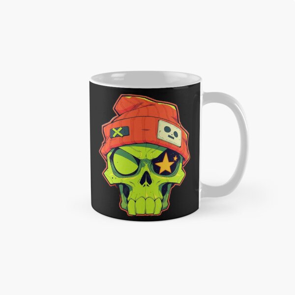 Item preview, Cool Cyberpunk Green Skull with Beanie Streetwear Graphic designed and sold by GrimNest.