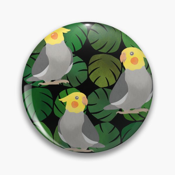Item preview, Cockatiel with monstera leaves Pattern designed and sold by FandomizedRose.