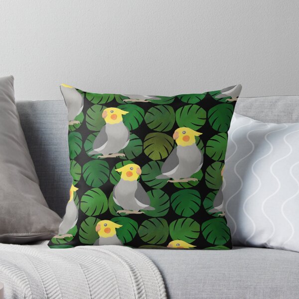 Item preview, Cockatiel with monstera leaves Pattern designed and sold by FandomizedRose.
