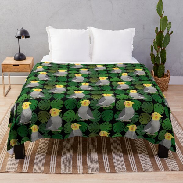 Item preview, Cockatiel with monstera leaves Pattern designed and sold by FandomizedRose.