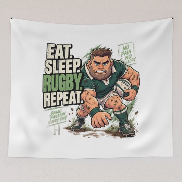 Item preview, Diseño deportivo de jugador de rugby divertido designed and sold by timiparkerart.