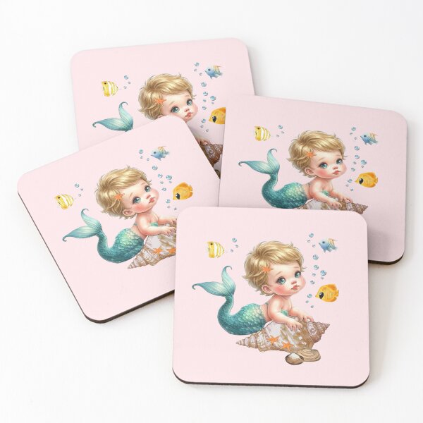 Item preview, Baby Mermaids, Ocean Art, Marine Mammals, Sea Mythology, Boho Design designed and sold by classic car craze.