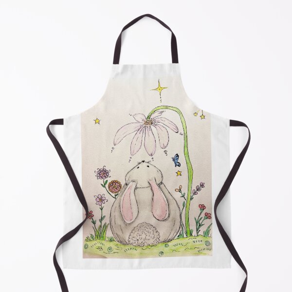 Item preview, Bunny Under the Flower and the Stars | Whimsical Illustrated Print designed and sold by TrazosDelSurArt.