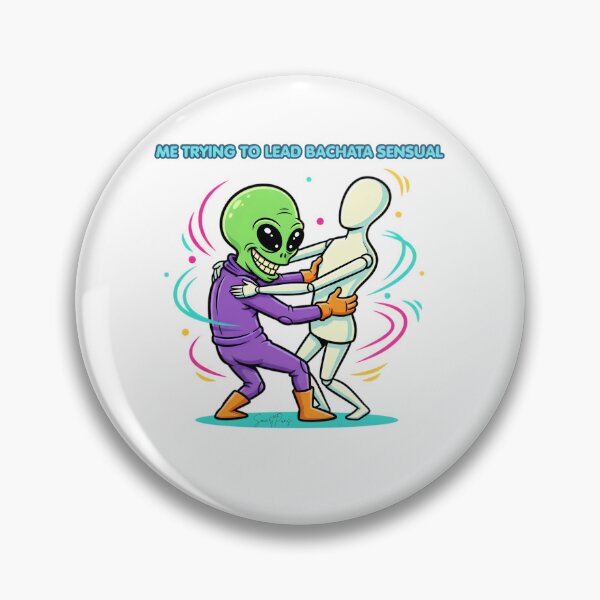 Item preview,  Bachata From Mars - Funny Alien Dancing With Mannequin, Humorous Latin Dance Partner Graphic, Cute Sci-Fi Novelty Sticker designed and sold by SmartPuns.