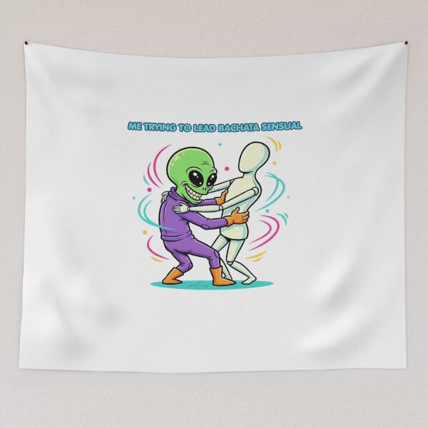 Item preview,  Bachata From Mars - Funny Alien Dancing With Mannequin, Humorous Latin Dance Partner Graphic, Cute Sci-Fi Novelty Sticker designed and sold by SmartPuns.