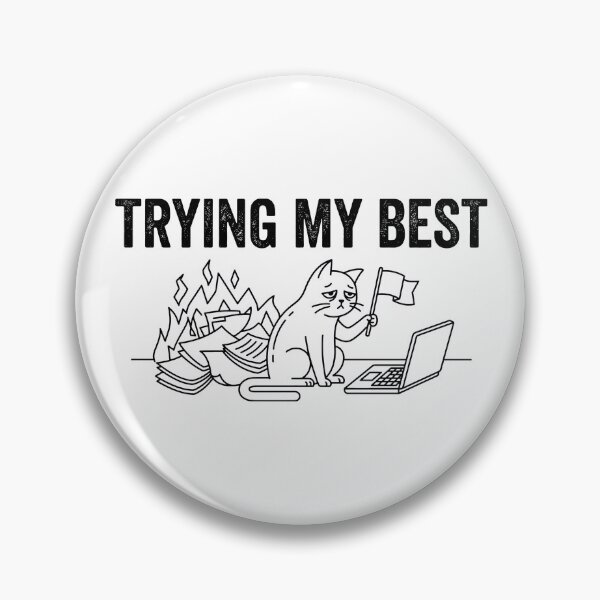 Item preview, Trying My Best | Funny Tired Cat Burnout Design designed and sold by TontikDesign.