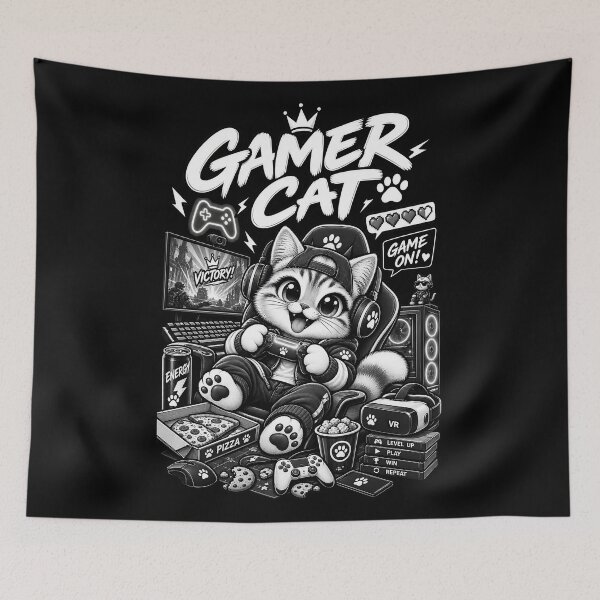 Item preview, Gamer Cat  designed and sold by Meow Story .