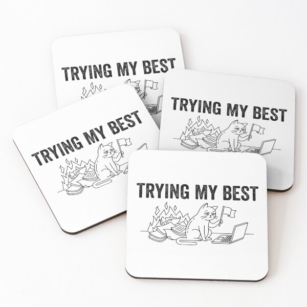 Item preview, Trying My Best | Funny Tired Cat Burnout Design designed and sold by TontikDesign.