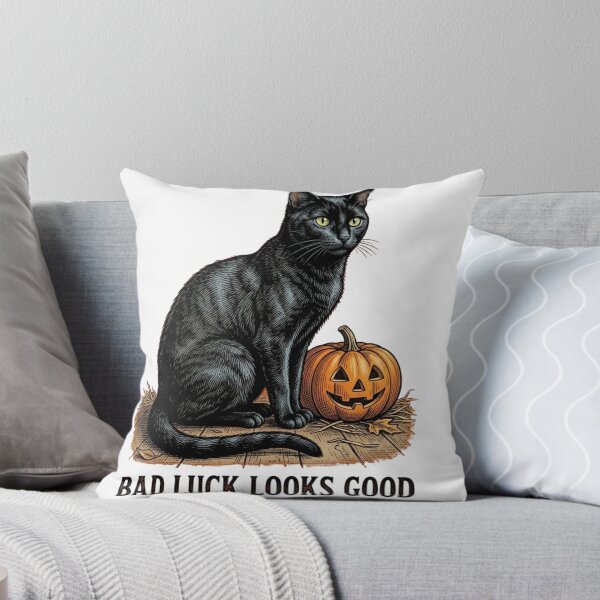 Item preview, Bad Luck Looks Good Black Cat Pumpkin Halloween designed and sold by FGprints.