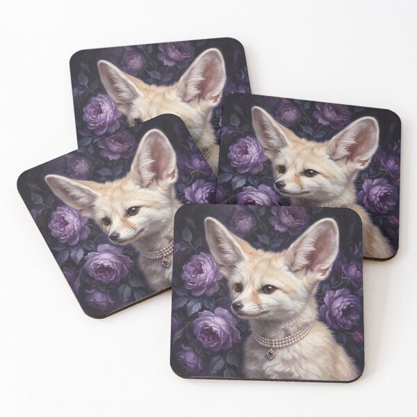 Item preview, Regal Fennec Fox Portrait with Sapphire Pendant designed and sold by Real Beast Art.