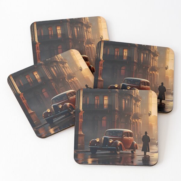 Item preview, Classic Vintage Car Sunset Street designed and sold by Jo Art.