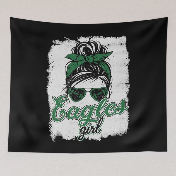 Item preview, Vintage Eagles Girl Messy Bun Distressed Football Sports Team Spirit designed and sold by RockTheFeal.